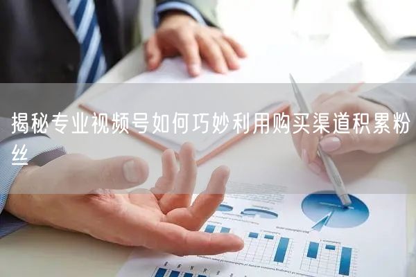 揭秘专业视频号如何巧妙利用购买渠道积累粉丝