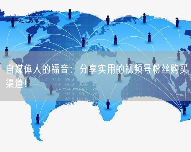 自媒体人的福音:分享实用的视频号粉丝购买渠道!