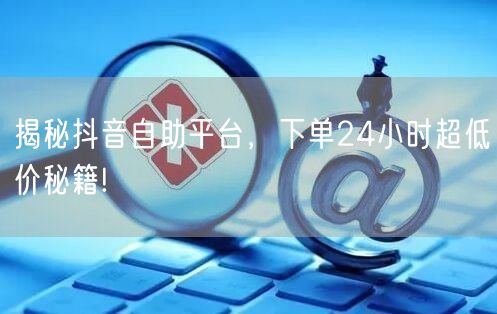 揭秘抖音自助平台,下单24小时超低价秘籍!