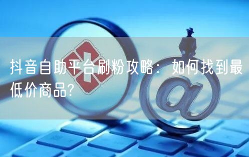 抖音自助平台刷粉攻略:如何找到最低价商品?