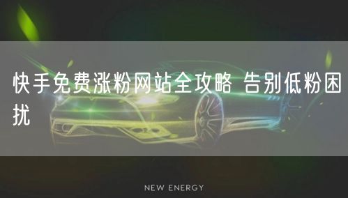 快手免费涨粉网站全攻略 告别低粉困扰