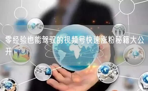零经验也能驾驭的视频号快速涨粉秘籍大公开