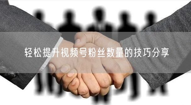 轻松提升视频号粉丝数量的技巧分享